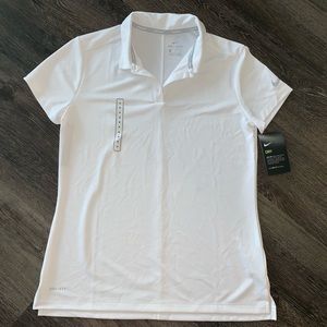 White nike golf polo